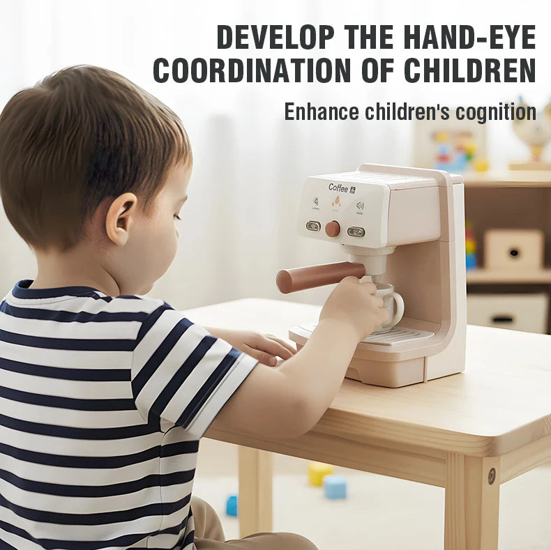 Brinquedo de Máquina de Café, Conjunto de Cafeteria para Brincar de Barista, Simulação de Cozinha em Miniatura para Meninos e Meninas