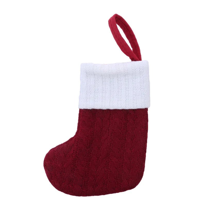 Meias de natal tricô floco de neve carta meia decoração de natal para casa 2024 ornamento de árvore de natal presente navidad natal 2025