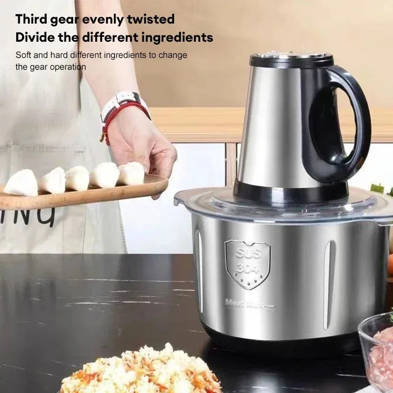 Moedores de Carne Elétricos Multifuncionais, Processador De Alimentos Para Bebês, Triturador De Alimentos, Fatiador De Vegetais, Baby Chopper, Aço Inoxidável 304, 5L, 110V US