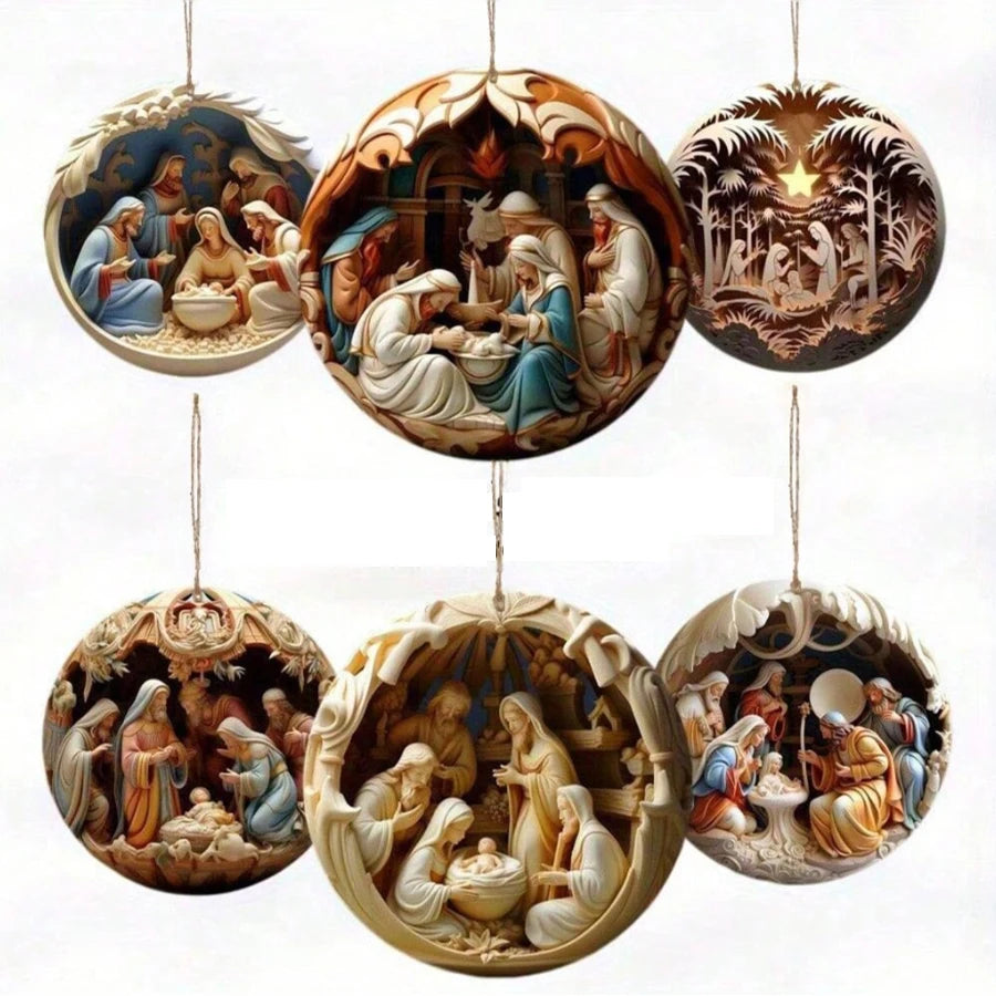 Conjunto de decoração de presépio de madeira de 12 peças – perfeito para casa, decoração de férias, presentes de feriado