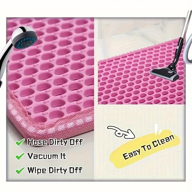 Tapete de areia para gatos de tamanho grande, design avançado de favo de mel de camada dupla, urina à prova d'água, fácil limpeza, controle de dispersão, permanece a limpeza, 1 peça