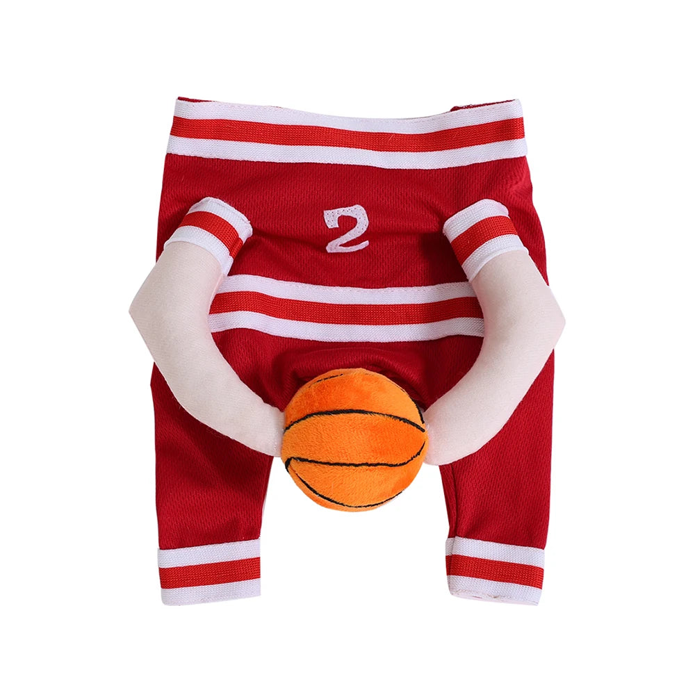 Fantasia de Basquete para Pets de Halloween com Bola 3D, Roupa Divertida de Cosplay Esportivo para Cães Pequenos e Médios, Vestuário para Pug, Sessões de Fotos e Brincadeiras