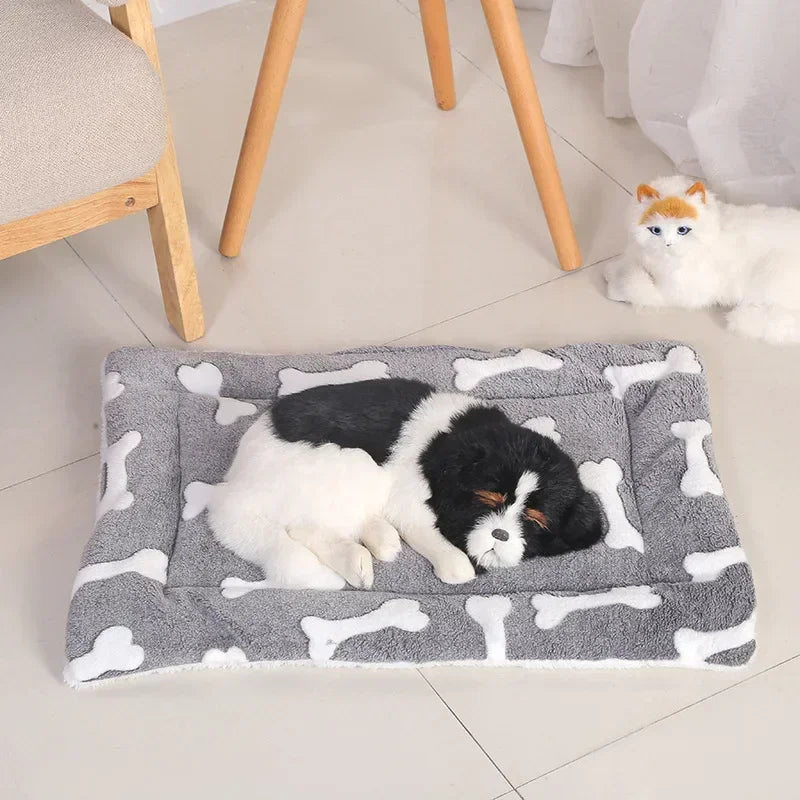 Tapete Dupla Face para Pets, Cama de Pelúcia Curta para Gatos e Cães Pequenos, Almofada Fofa para Animais de Estimação, Manta Quente para Gatinhos, Sofá-Cama para Gatos