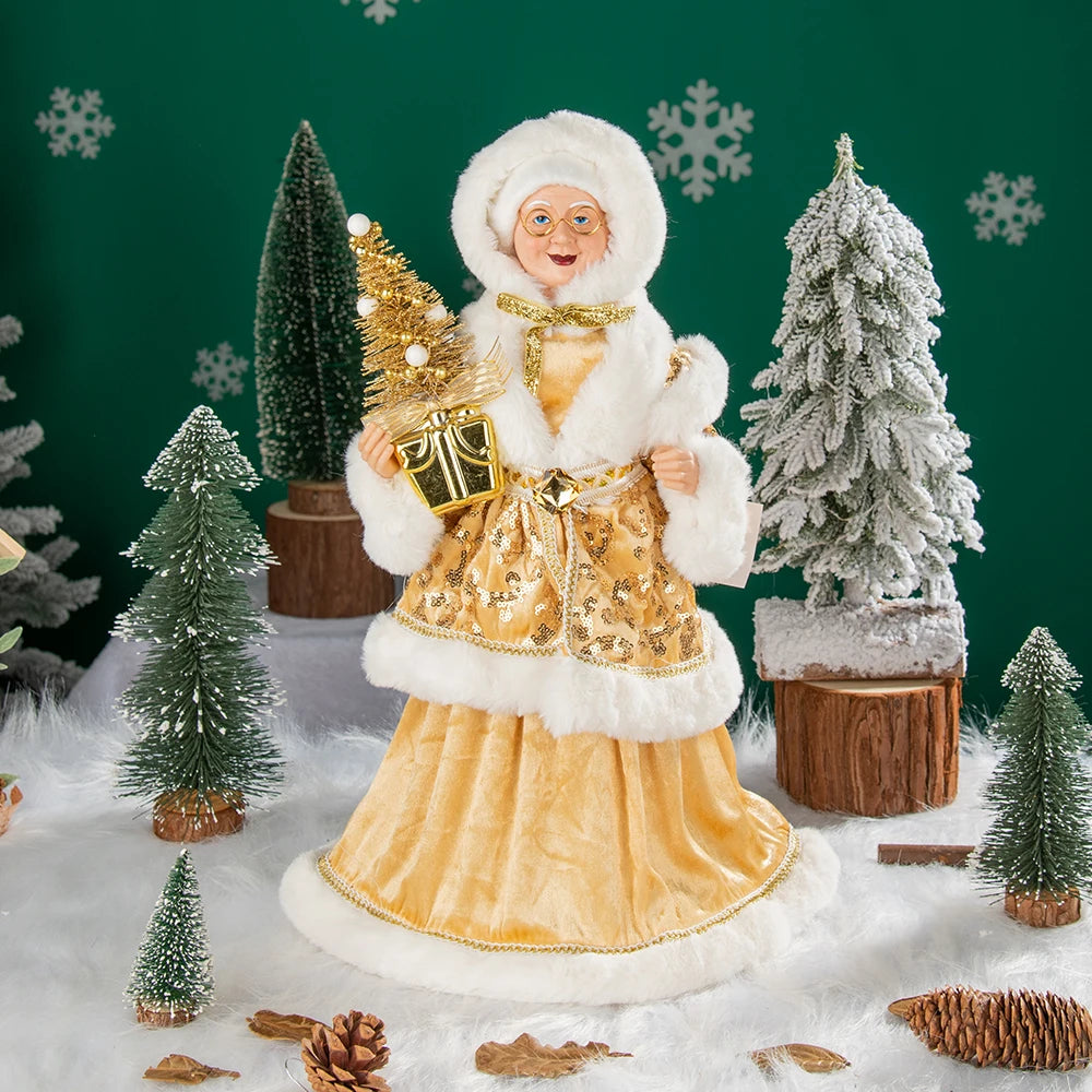 40cm natal anjo boneca estatueta brinquedo colher de árvore ornamentos em pé aniversário natal decorações navidad decoração para casa novedades