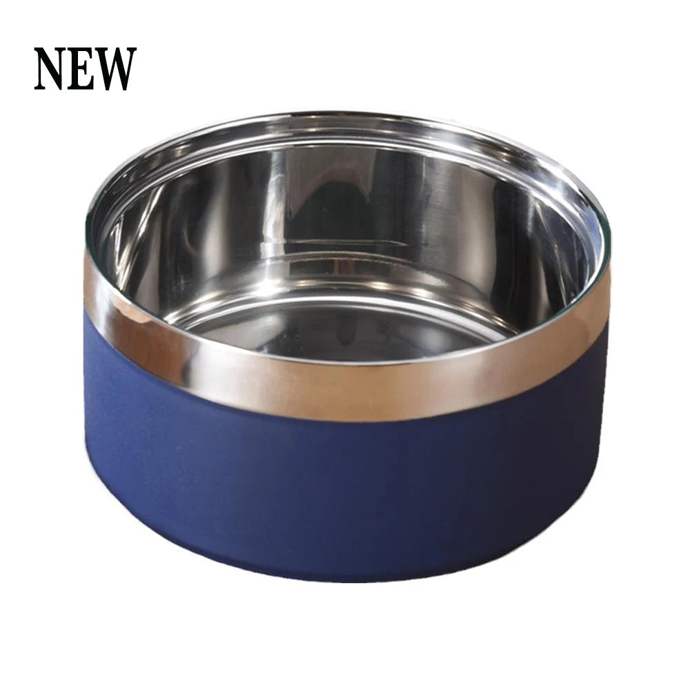 Tigela Personalizada de Aço Inoxidável para Cães e Gatos, Tigela de Alimentação a Vácuo Dupla, Grande Capacidade para Ração e Água