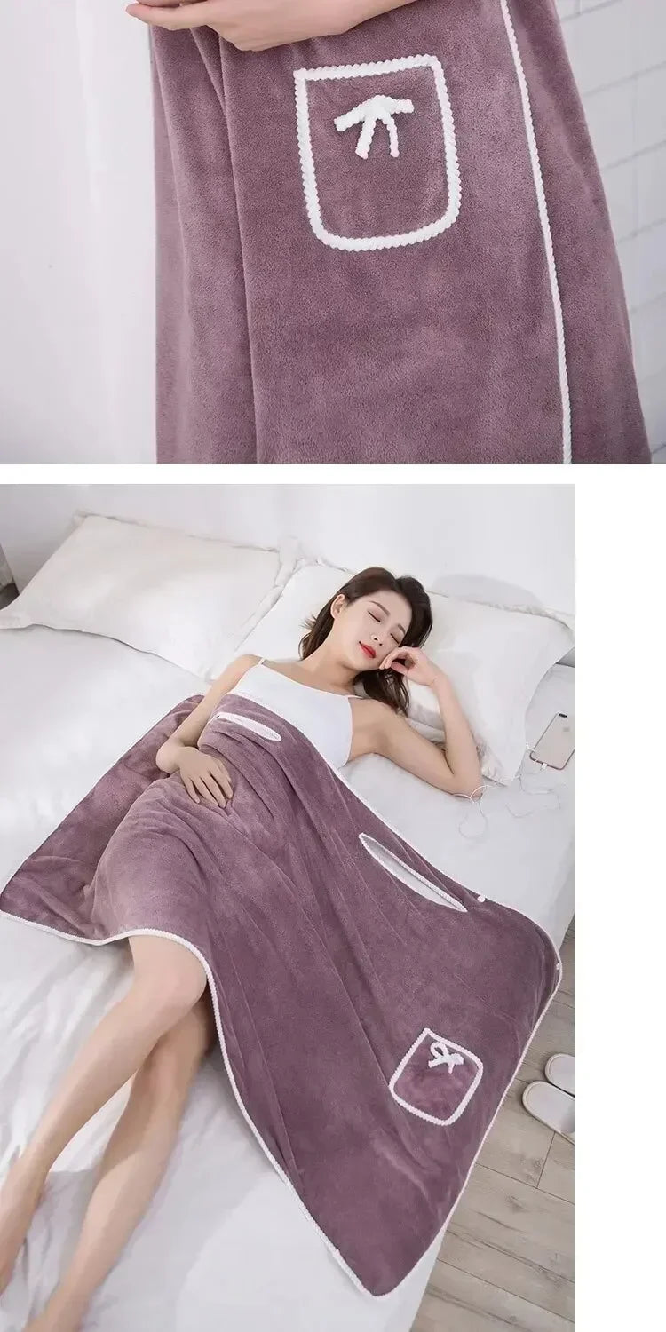 Toalhas de Banho Femininas Vestíveis para Meninas 90*130cm, Secagem Rápida, para Praia, Spa, Roupão de Banho, Roupa de Banho, Toalha para Chuveiro e Academia