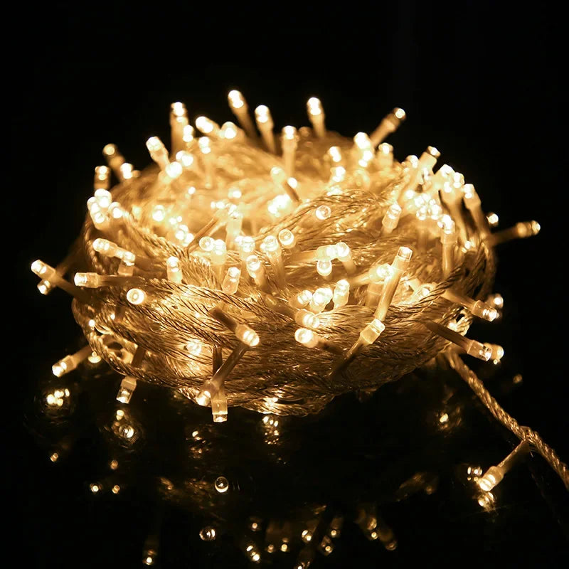 Luzes de Natal LED 24V-31V 100M 50M 30M 20M 10M à Prova d'Água, Guirlanda de Luzes de Fada para Árvore, Iluminação de Natal ao Ar Livre