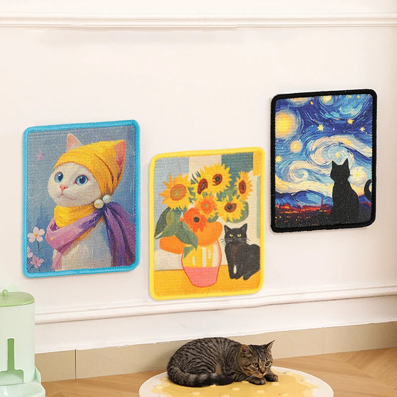 【xxx】Arranhador de Parede Durável para Gatos com Bordas Costuradas e Tecido Macio para Brincadeiras Internas – Design que Economiza Espaço para Gatos