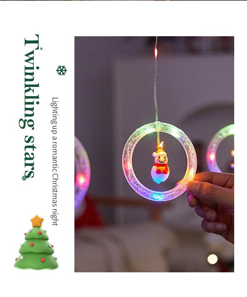 Decoração de lâmpada de janela de natal luzes de cortina de fadas 8 modos de trabalho luzes de corda de árvore de natal para festa de casamento decoração de casa