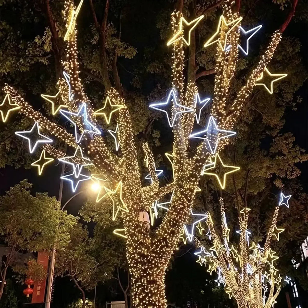 Luzes de Cordão Solares LED 300LED 8 Modos à Prova d'Água Luzes de Fada Alimentadas por Energia Solar para Decoração de Natal ao Ar Livre Lâmpada Estrelada