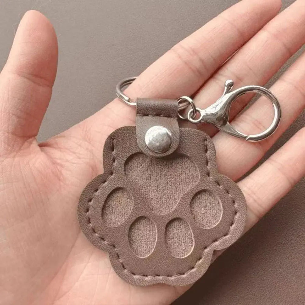 Adorável impressão de pata chaveiros comemorativos saco de armazenamento de pêlos de animais de estimação chaveiro gato cão recipiente de pele pingente para amantes de animais de estimação