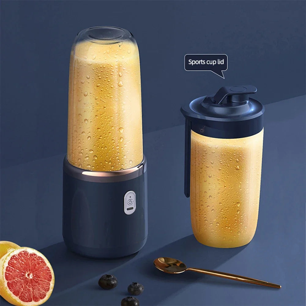Liquidificador de Frutas Doméstico 400ML, Espremedor Elétrico Portátil, Máquina de Milkshake Multifuncional com 6 Lâminas