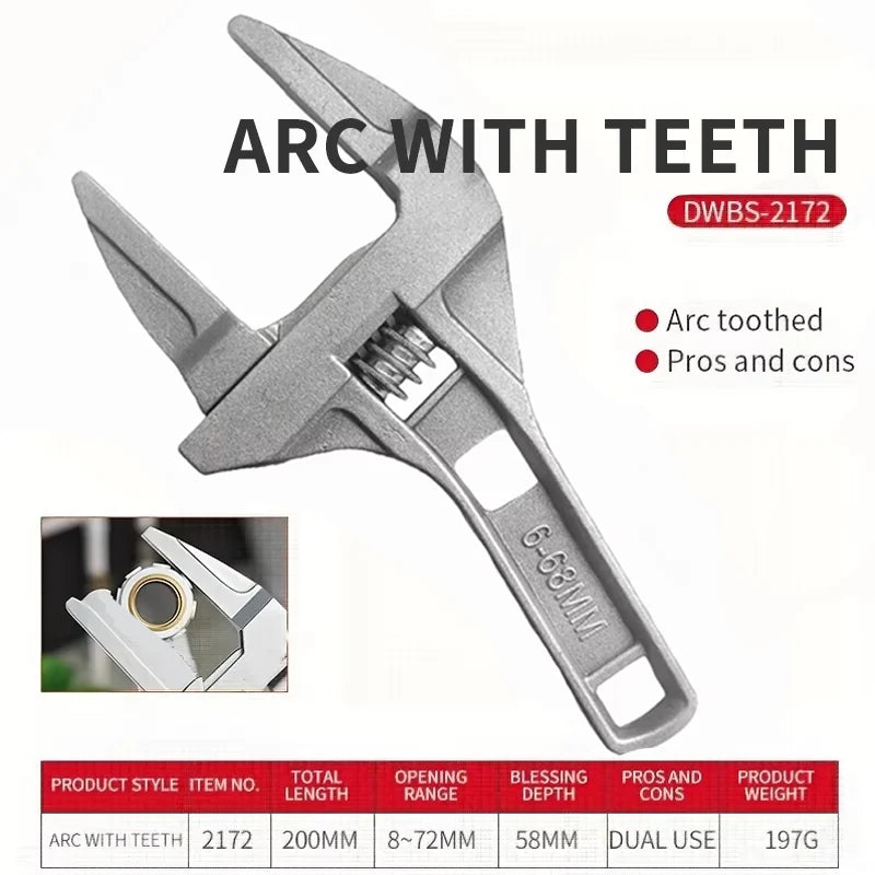 Chave multifuncional grande chave de extremidade aberta universal parafuso de tubulação de água ferramentas de reparo do banheiro Kasa & Pet