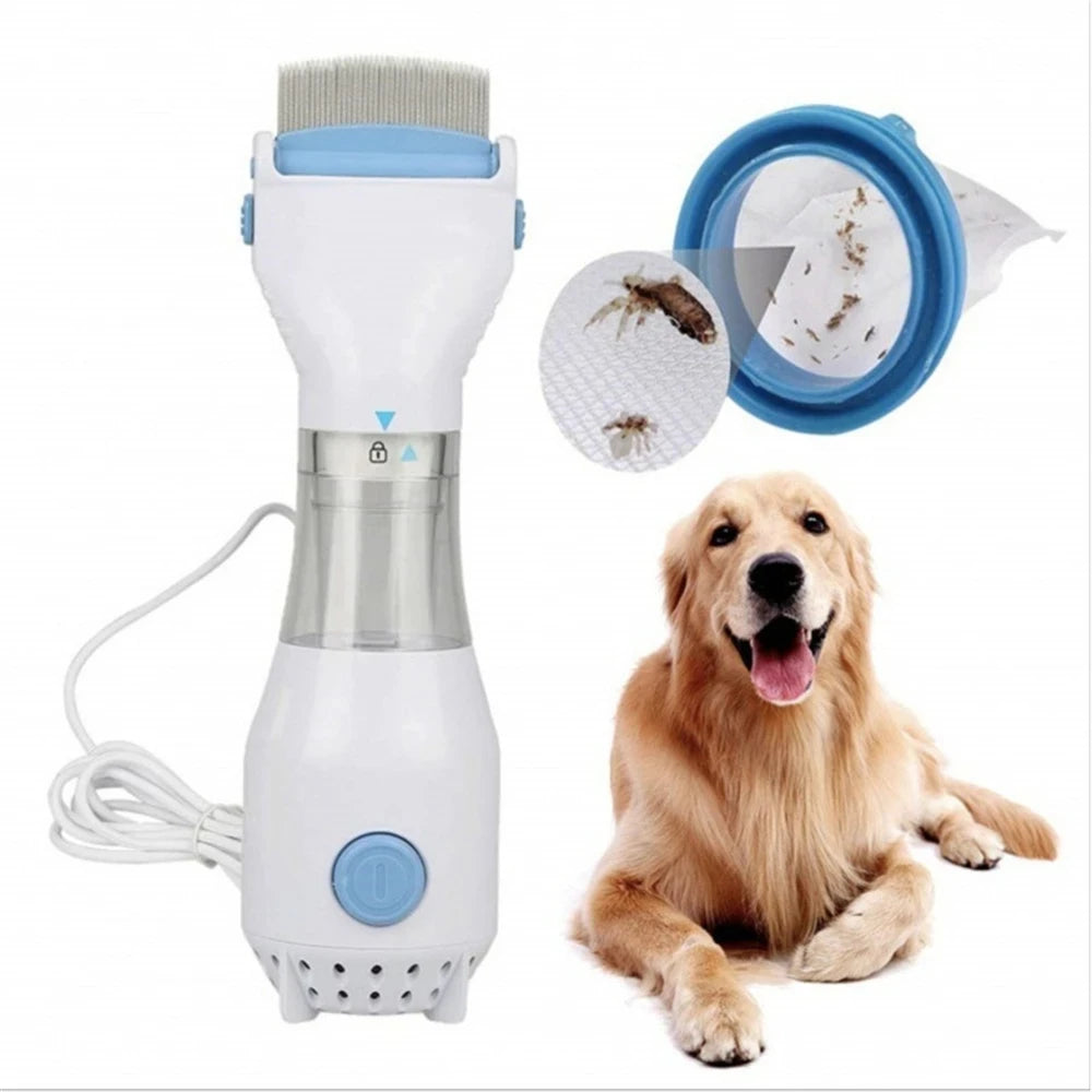 Escova Elétrica Multifuncional para Remoção de Piolhos e Pulgas em Animais de Estimação, Limpador de Pelos para Gatos e Cães