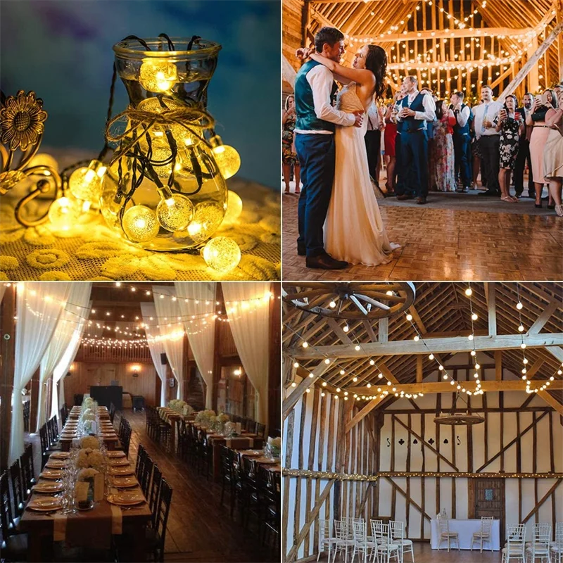 Impermeável Solar String Lights, 200 LED, Crystal Globe, Festão, Fada Luz, Jardim, Natal, Decoração ao ar livre