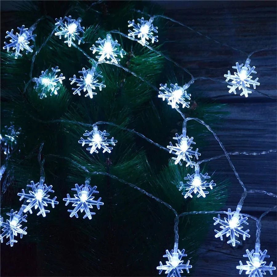 10/20/40leds natal luz de fadas corda usb/bateria alimentado árvore de natal feriado decoração de ano novo floco de neve luz corda - Kasa & Pet