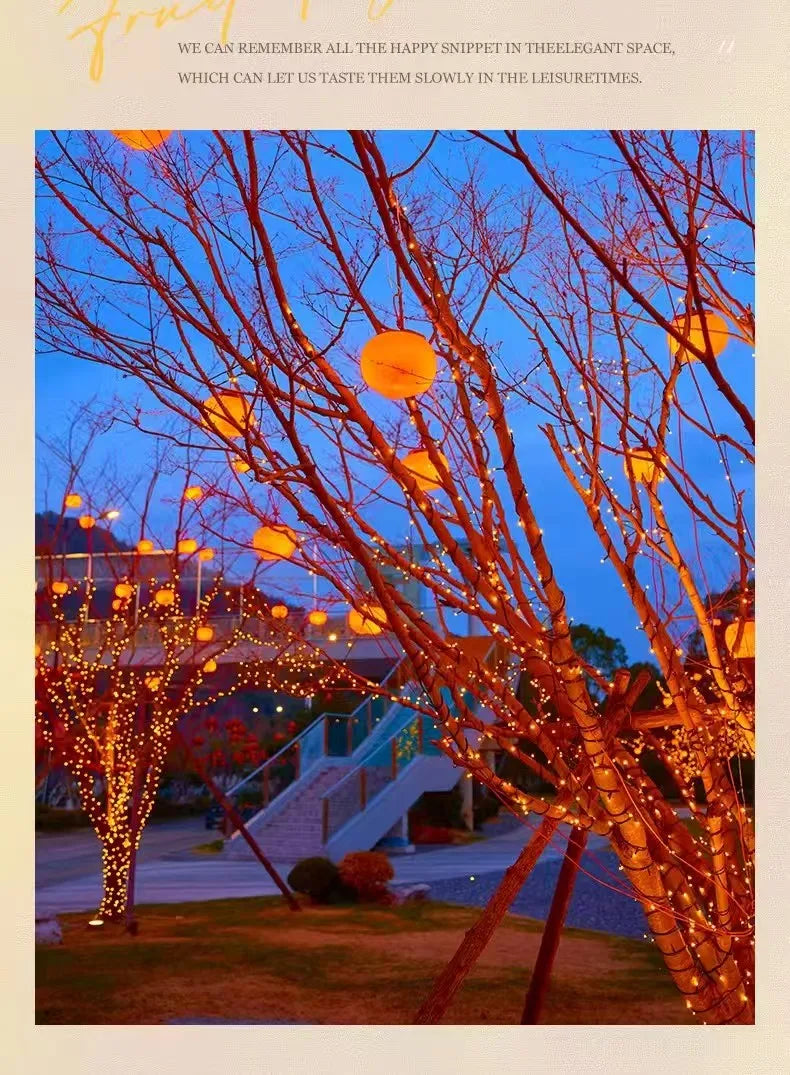 Luzes de Cordão Solares LED 300LED 8 Modos à Prova d'Água Luzes de Fada Alimentadas por Energia Solar para Decoração de Natal ao Ar Livre Lâmpada Estrelada