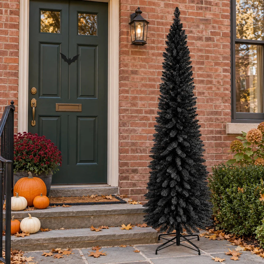 Árvore de Natal artificial preta, árvore decorativa para o Halloween, ideal para casa, escritório ou festas