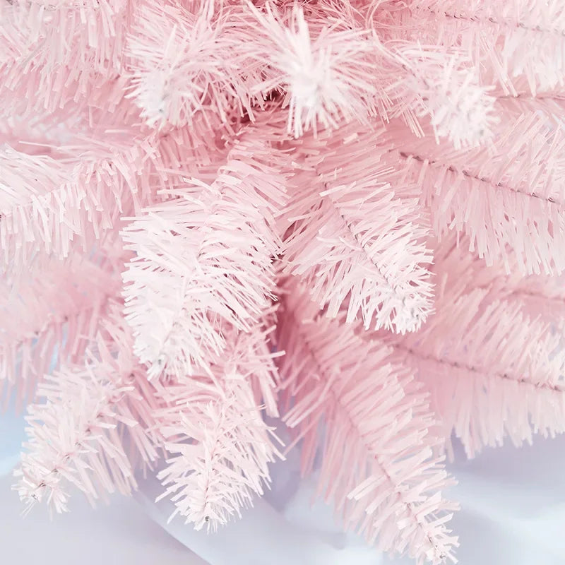 Árvore de Natal artificial, verde e rosa, modelo clássico, com suporte de plástico, acessórios de decoração natalina, presente.