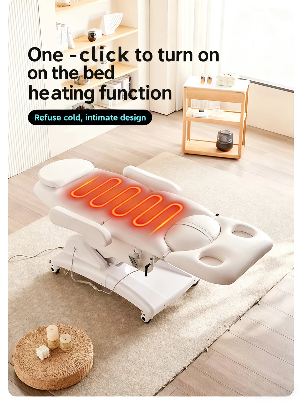 Mesa de Exame Ginecológico Elétrica Hidráulica com Altura Ajustável, Estrutura Estável, Cama de Exame Médico em Couro PU de Alta Qualidade