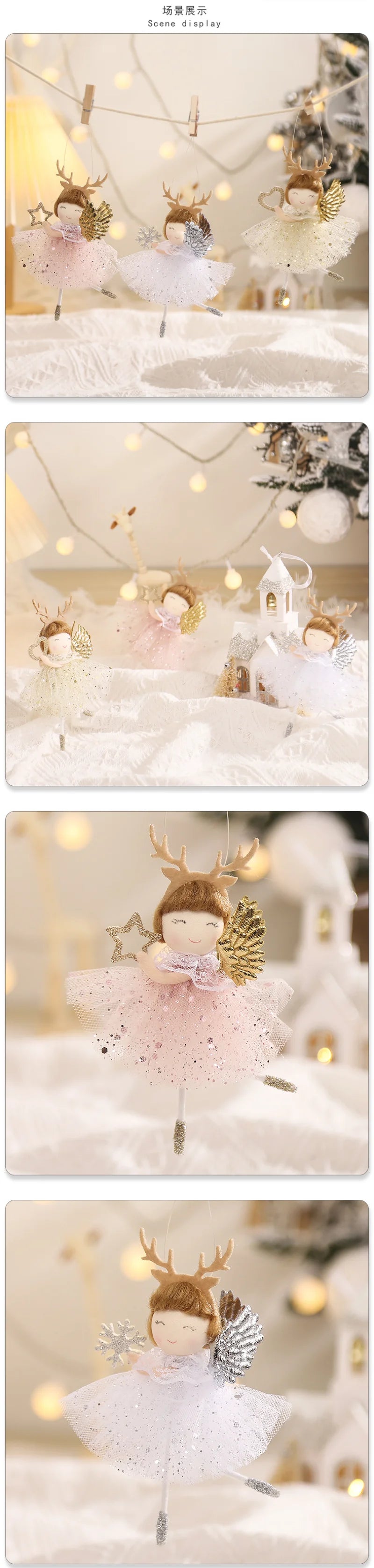 Ano novo 2024 natal anjo bonecas árvore de natal pingente ornamentos navidad 2022 decoração de natal para casa presentes natal noel deco
