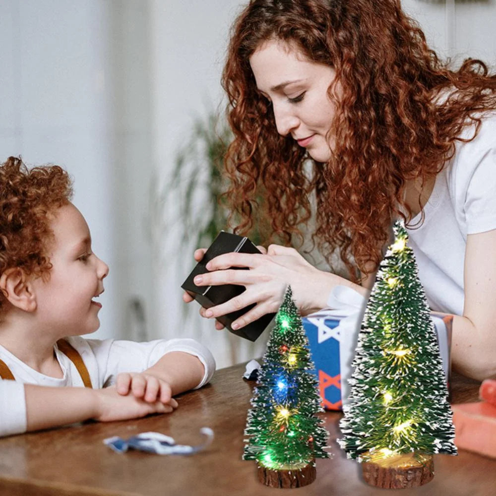 1pc mini pinheiro árvore de natal 10cm-30cm decorações de mesa artificial festival árvore em miniatura de plástico decoração de ano novo peça de natal