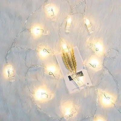 Luzes de Fada LED com Clipes para Fotos, 10 LEDs e 20 LEDs para Decoração de Natal e Presentes de Dia dos Namorados
