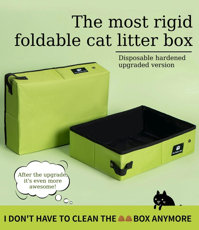 Caixa de Areia para Gatos Dobrável, Impermeável e Reutilizável, Bandeja de Areia Portátil para Viagem, Sanitário para Gatos, Uso Interno, em Casa, em Viagens e Acampamentos
