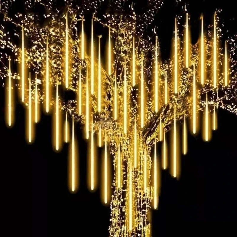 Chuveiro de meteoros de natal led luzes da corda iluminação do feriado interior/exterior decoração jardim festa decorações chuva gota caindo novo