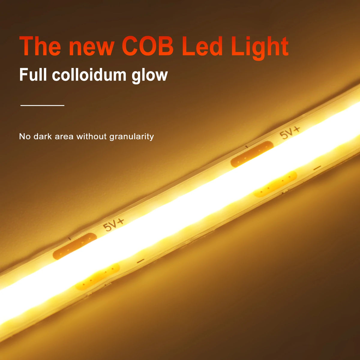 Dimmable COB LED Strip Light, Fita com interruptor ON OFF, Iluminação Linear de Alta Densidade, Fita Adesiva, USB, Flexível, 320LEDs, 5V