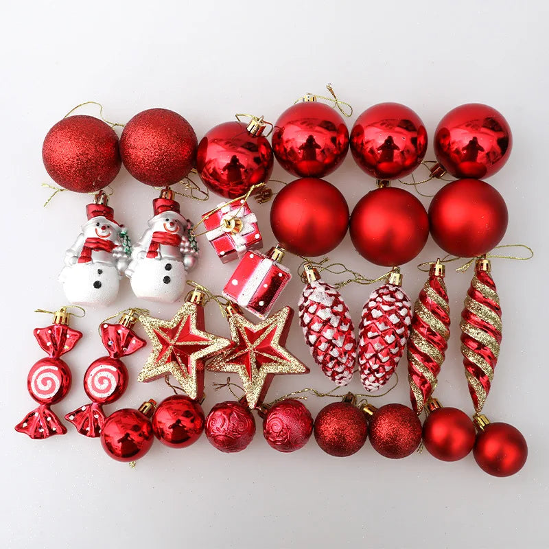 Bolas de Natal Vermelhas em Formato de Bengala Doce, Pingentes Grandes para Pendurar, Conjunto de Decorações de Natal para Casa 2026 Natal Ano Novo