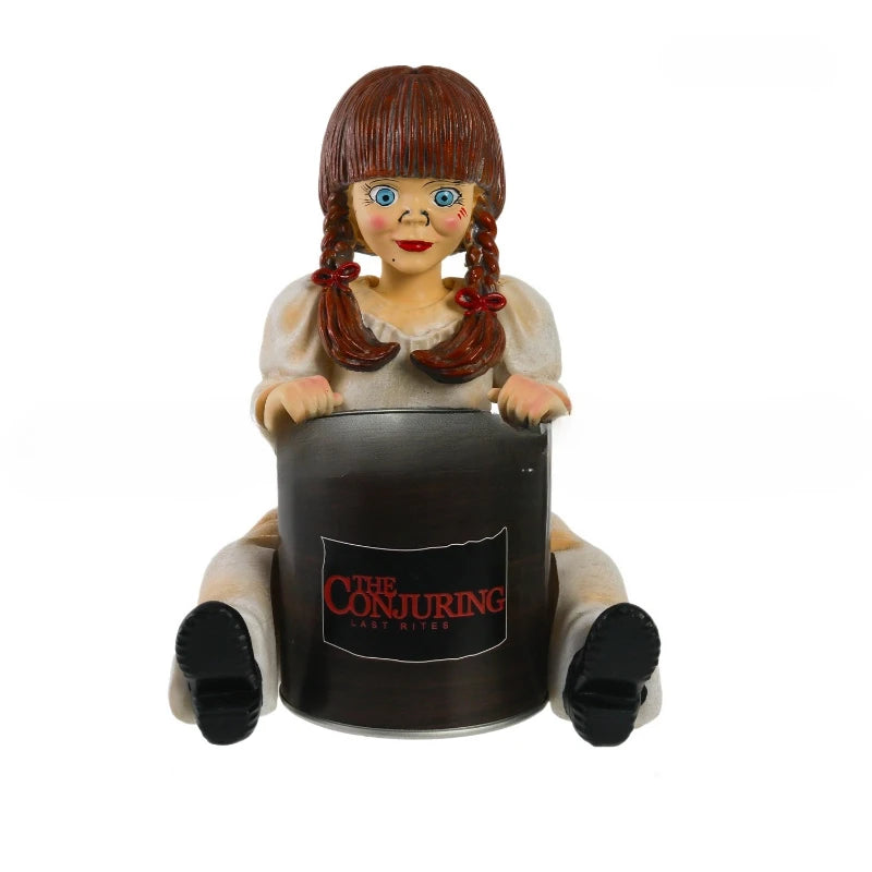 Decorações de halloween casa drama mostrar resina ornamento thriller pipoca menina pipoca balde lanche armazenamento bin decoração para casa