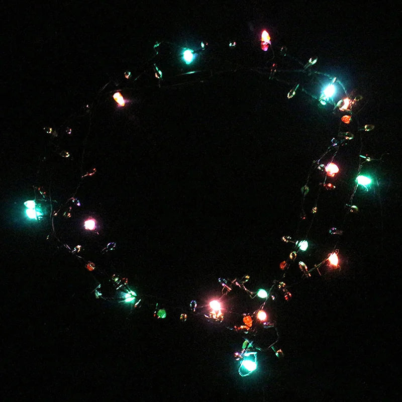 Colar de luzes LEDs de Natal com 8 luzes Bulbos de Natal Flash String Luzes de brilho Colar String Festival Decoração