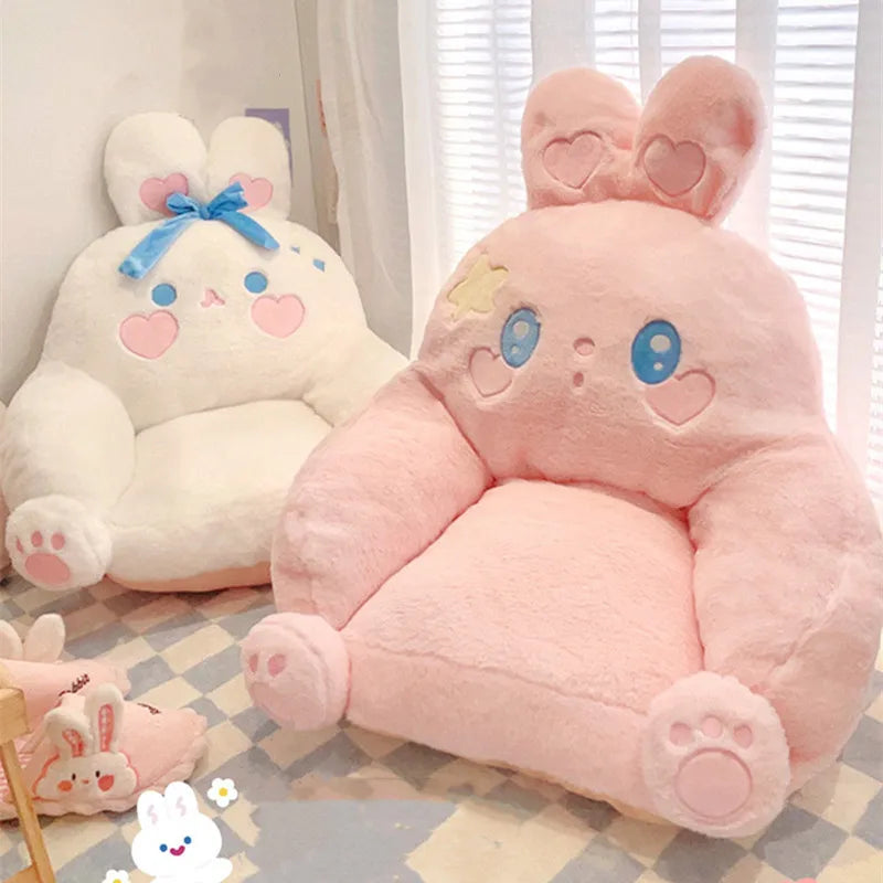 Mini Sofá de Coelho Fofo de Desenho Animado para Casa, Quarto, Chão, Sofá Preguiçoso Casual, Assento de Leitura, Almofada para Janela Saliente, Assento Tatami