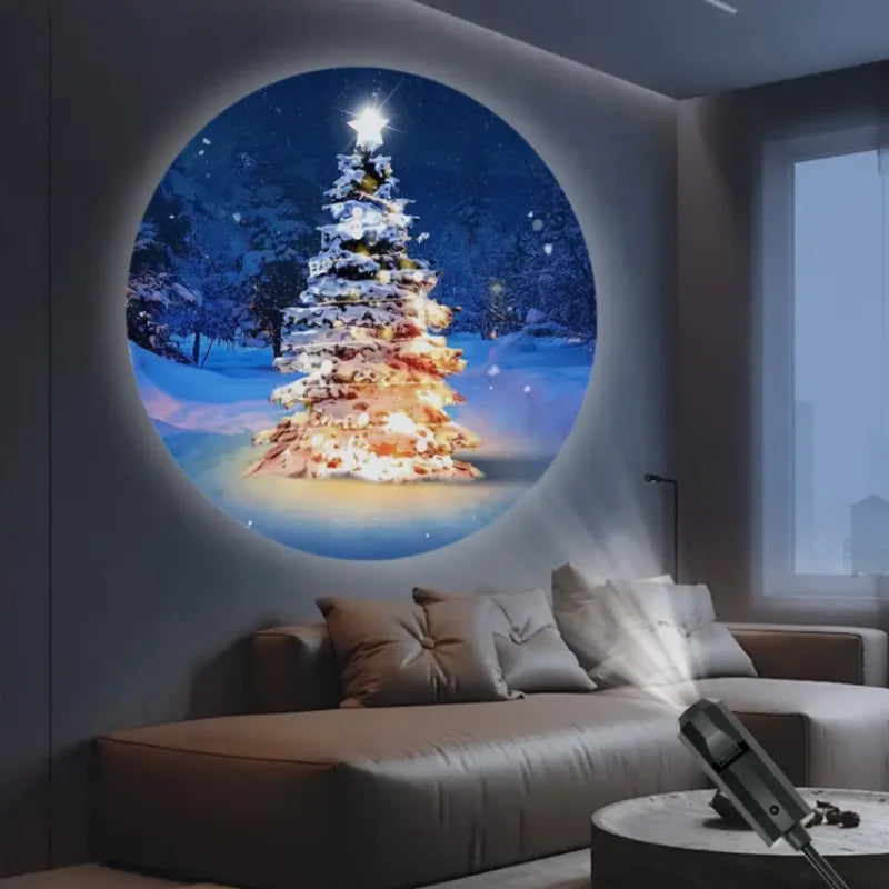 Projetor de Luz LED de Natal 3/6/10 peças com Padrões de Projeção - Luz Noturna Ajustável com Papai Noel e Árvore de Natal para Decoração de Natal