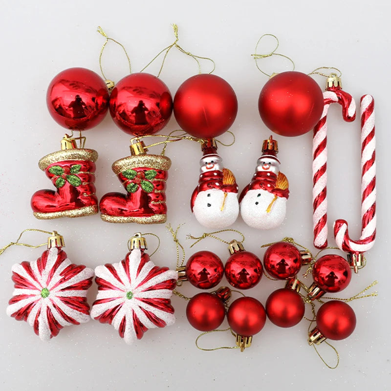 Bolas de Natal Vermelhas em Formato de Bengala Doce, Pingentes Grandes para Pendurar, Conjunto de Decorações de Natal para Casa 2026 Natal Ano Novo