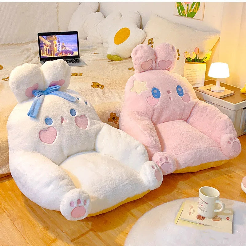 Mini Sofá de Coelho Fofo de Desenho Animado para Casa, Quarto, Chão, Sofá Preguiçoso Casual, Assento de Leitura, Almofada para Janela Saliente, Assento Tatami