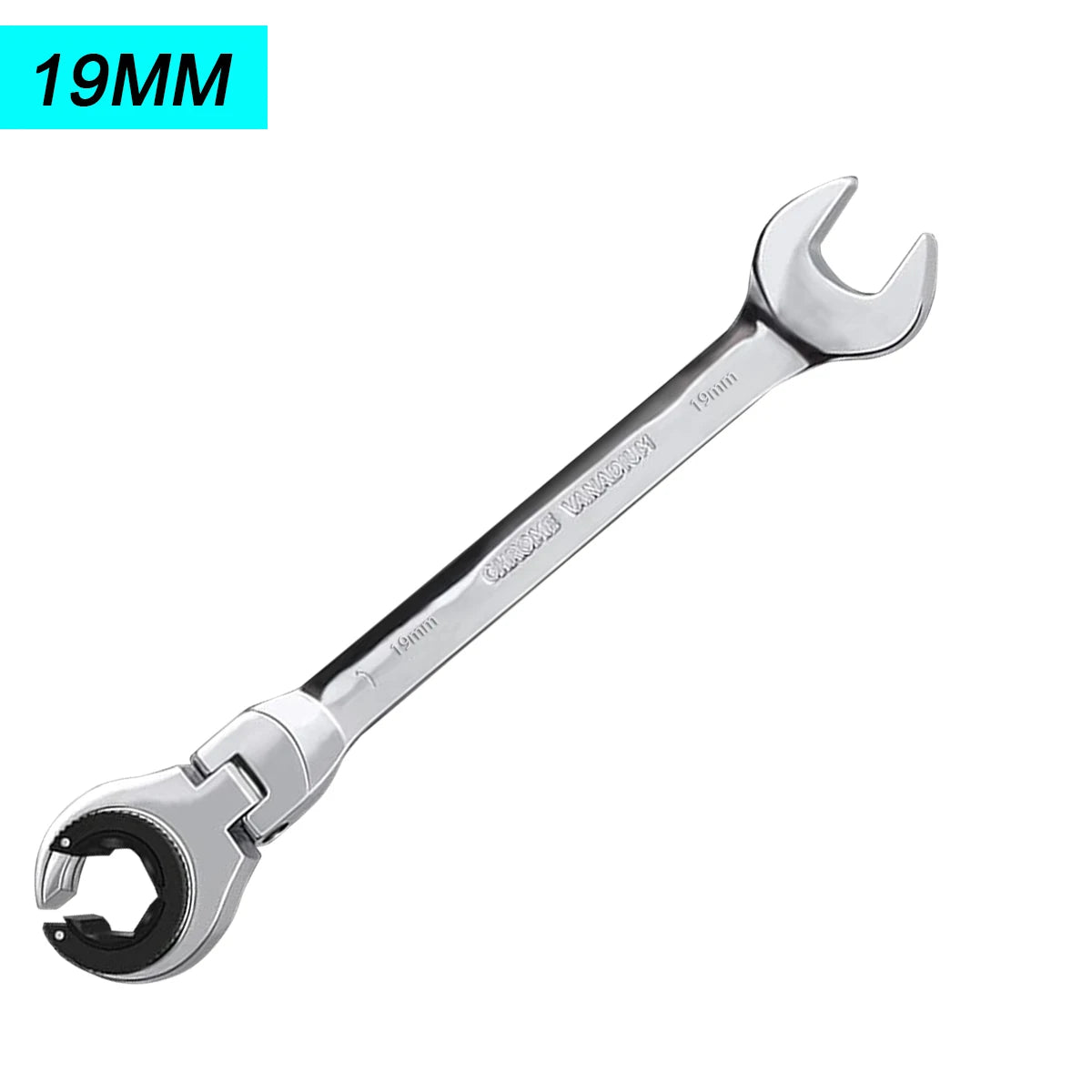 1 chave de catraca de cabeça flexível aberta dos pces, chave de catraca métrica com 72 dentes, chave de catraca de tubulação de aço cromo vanádio Kasa & Pet