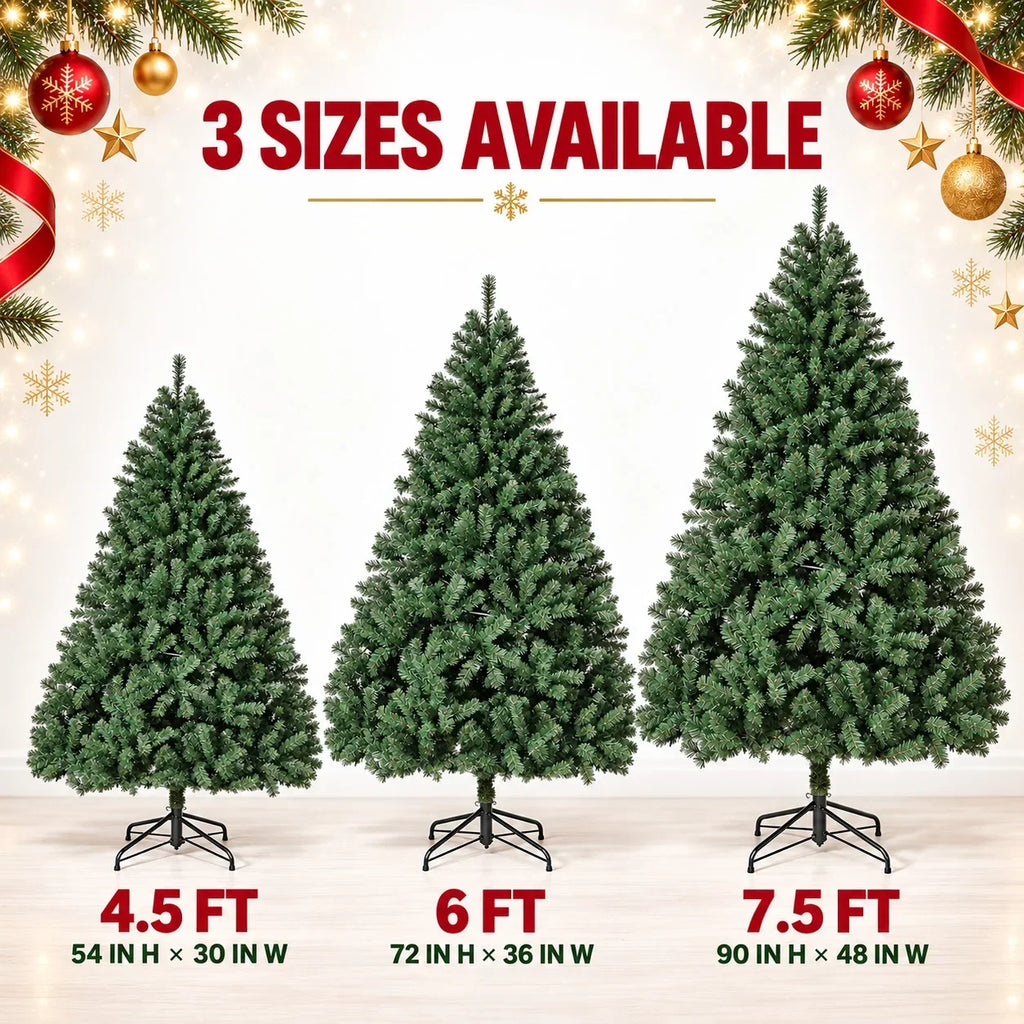 Árvore de Natal com galhos em forma de cedro, 1,8 metros ou 2,3 metros de altura, galhos em PVC, base estável