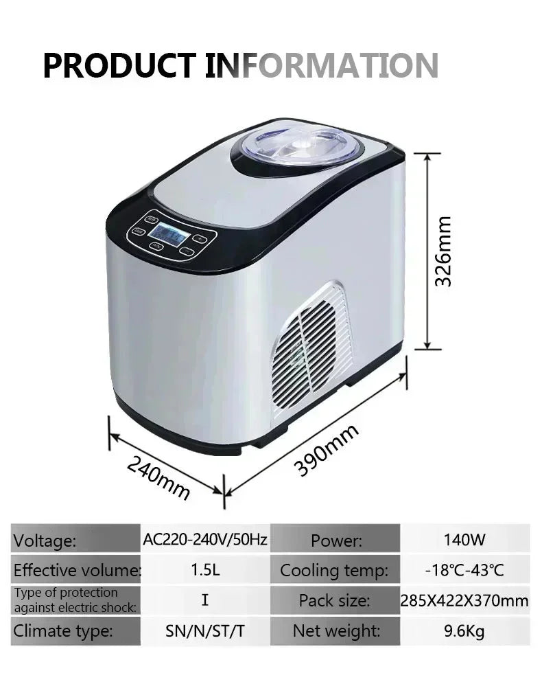 220v 140w inteligente automático comercial máquina de sorvete macio duro termostato ajustável manter frio máquina de gelato doméstico