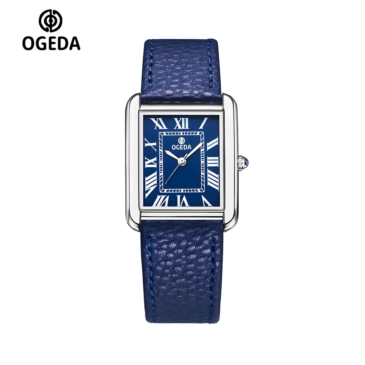 Ogeda 2025 New Square Men's Quartz Watch with Mineral Glass Alloy Case, Leather Strap, Sports Waterproof 3Bar Reloj Hombre Wat