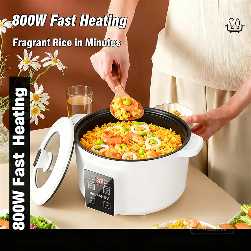 Panela Elétrica Multifuncional 3.5L 220V para Uso Doméstico, Panela Antiaderente, Panela de Arroz Inteligente, Eletrodoméstico Portátil