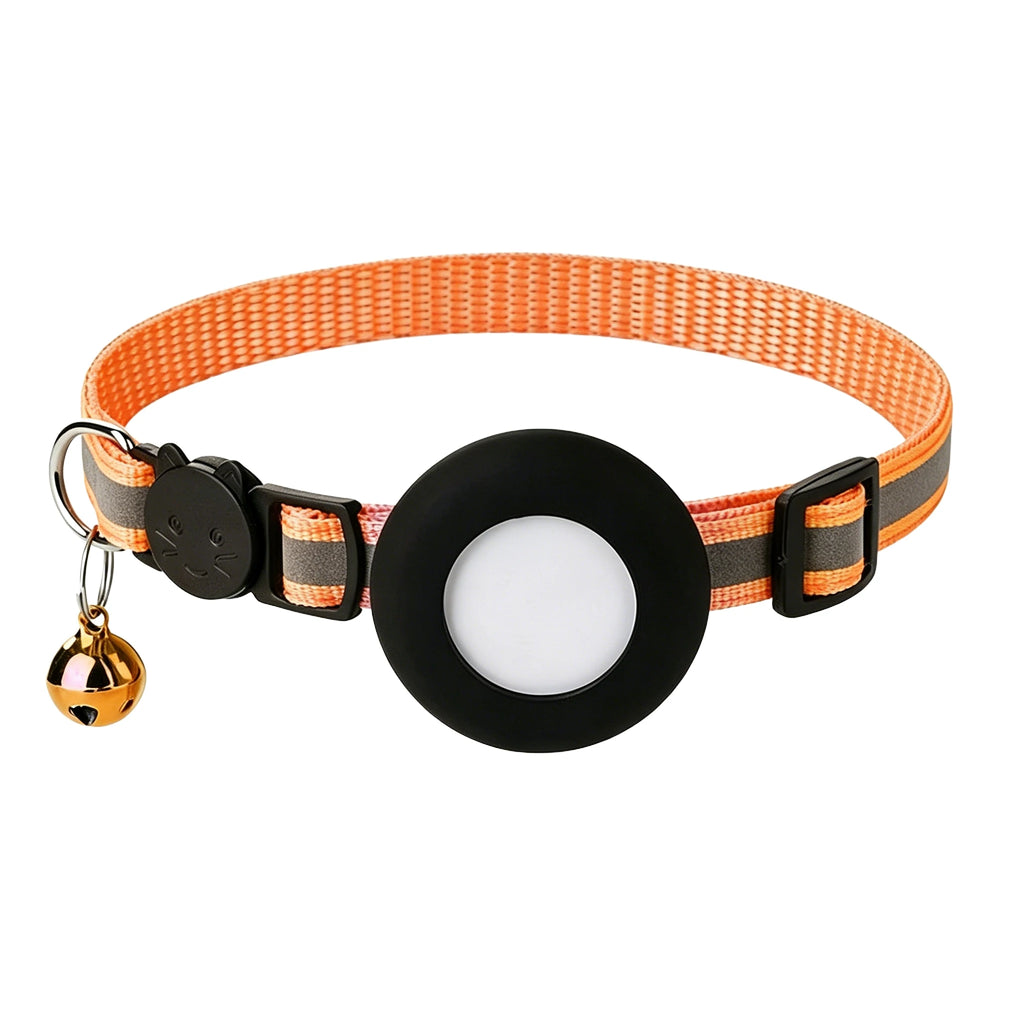 Coleira para Gato Airtag, Fivela de Segurança Refletiva com Sino, Coleira GPS Ajustável Anti-Perda para Gatinhos e Filhotes