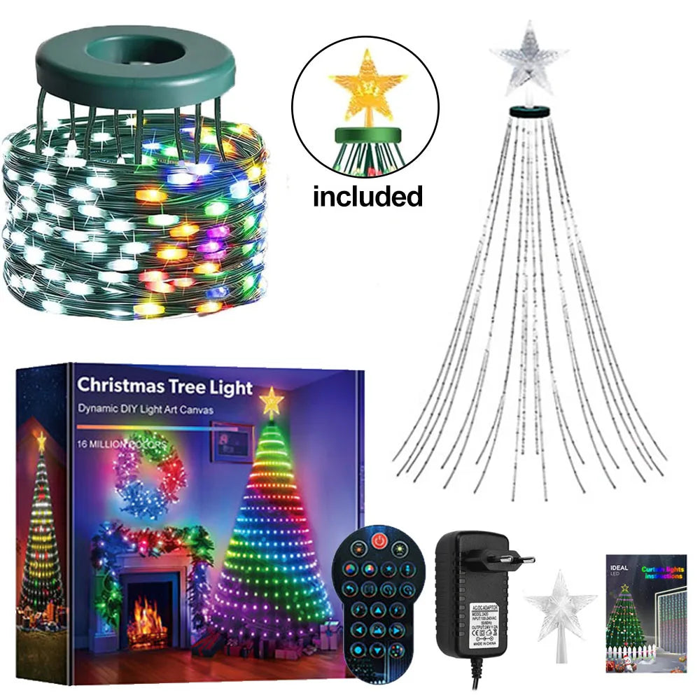 Presentes de Natal 2027, 1,8m/5,9ft, 400 LEDs, Luzes de Cordão para Árvore de Natal, Luzes Decorativas Internas com Mudança de Cor para Decoração de Casa em Feriados