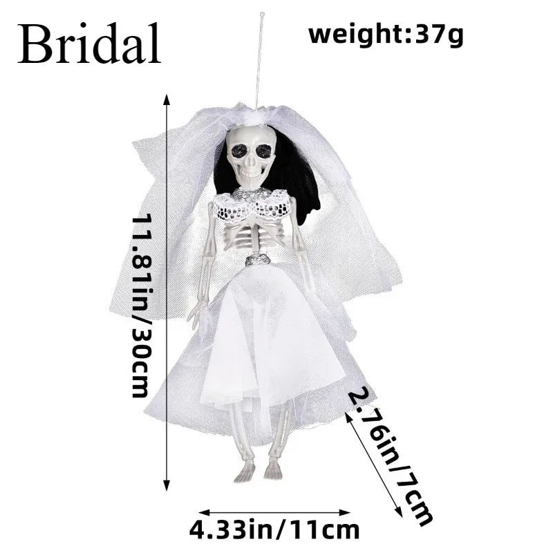 Decorações de Halloween de Noivos Esqueletos Pendurados, Assustadores para Festas em Bares, Casas Assombradas, Adereços de Pegadinhas e Decoração de Casamento - Kasa & Pet