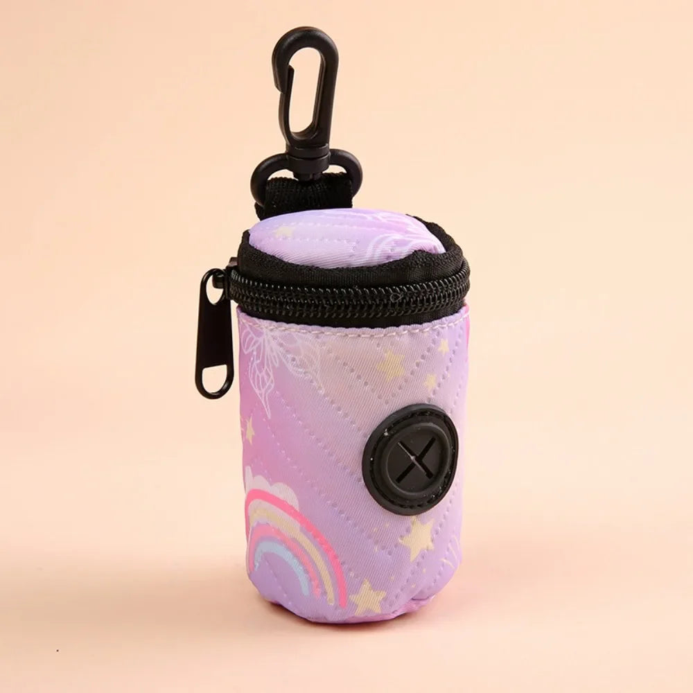 Hangable cão cocô saco dispensador zíper cães andando acessório saco de resíduos titular portátil bonito sacos de lixo organizador suprimentos para animais de estimação