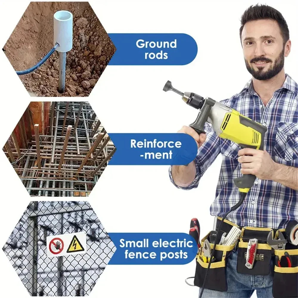 1 conjunto de driver de haste de aterramento, 85mm, aço resistente, resistente ao desgaste, ampla compatibilidade, soquete de brocas de haste de aterramento para rotar