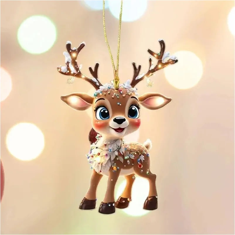 Decoração de natal cervos árvore de natal elk ornamento decoração para casa rena feliz natal presente navidad noel ano novo 2024