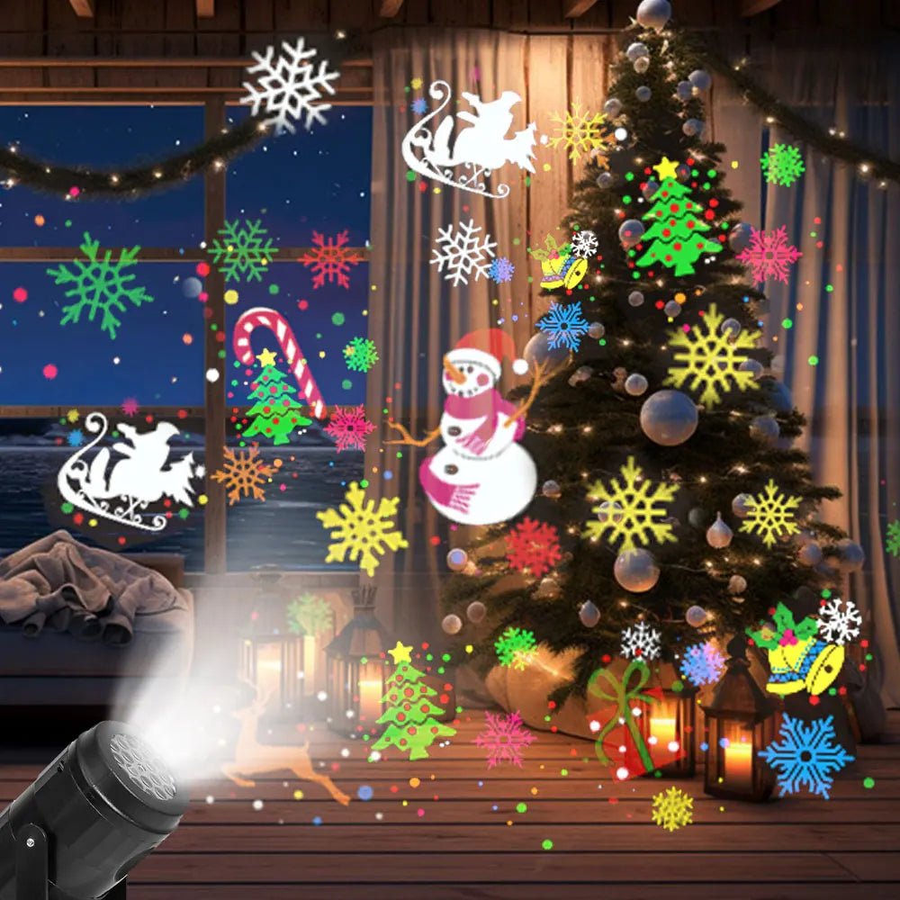 Luz do projetor de natal 16 padrão projeção lâmpada de fadas ao ar livre/interno lâmpada noturna de projeção de férias para casa decoração de festa de natal
