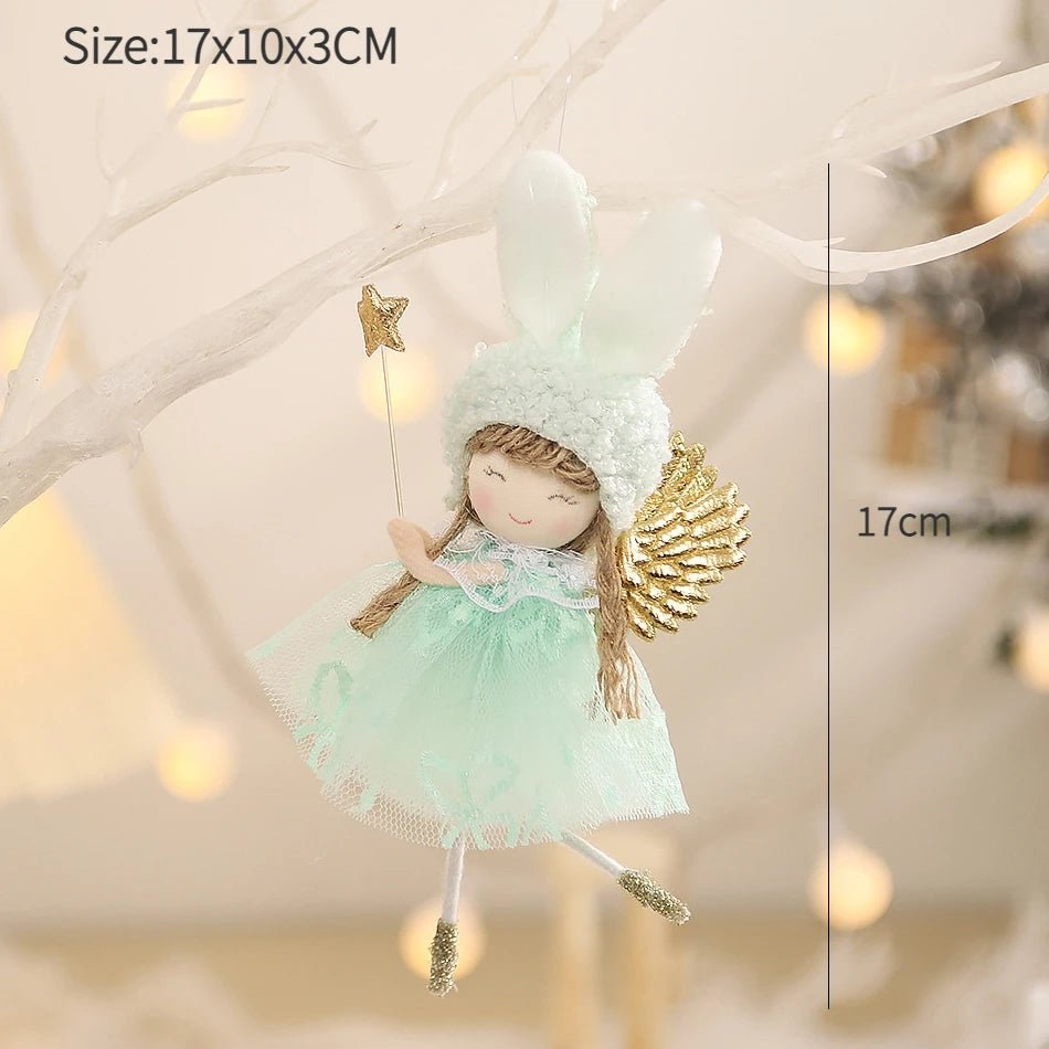 Ano novo 2024 natal anjo bonecas árvore de natal pingente ornamentos navidad 2022 decoração de natal para casa presentes natal noel deco